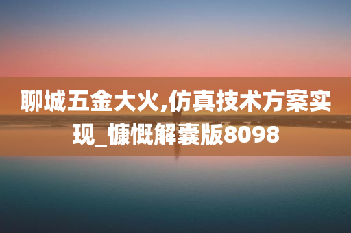 聊城五金大火,仿真技术方案实现_慷慨解囊版8098