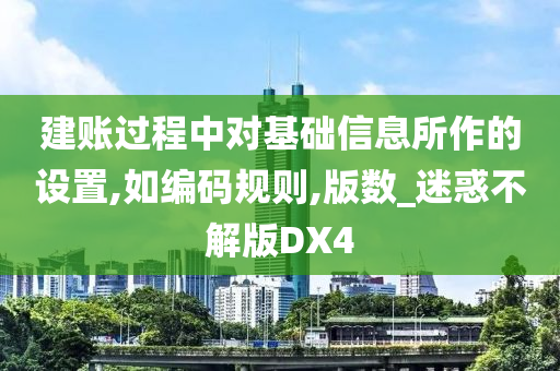 建账过程中对基础信息所作的设置,如编码规则,版数_迷惑不解版DX4