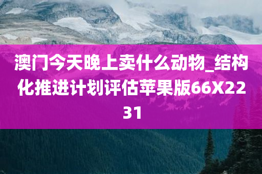 澳门今天晚上卖什么动物_结构化推进计划评估苹果版66X2231