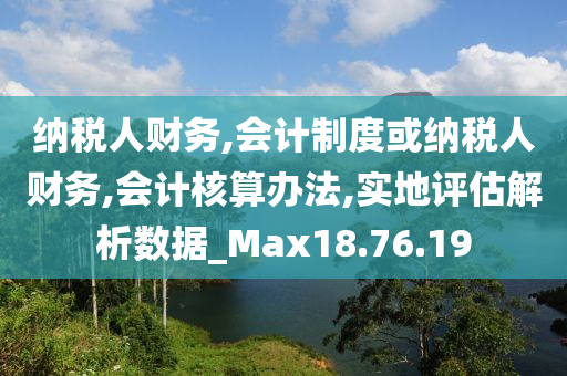 纳税人财务,会计制度或纳税人财务,会计核算办法,实地评估解析数据_Max18.76.19