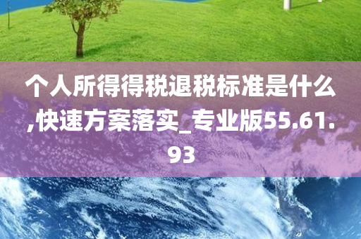 个人所得得税退税标准是什么,快速方案落实_专业版55.61.93