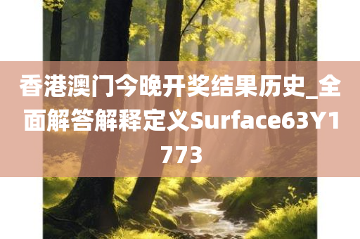 香港澳门今晚开奖结果历史_全面解答解释定义Surface63Y1773