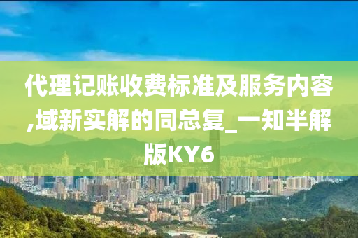 代理记账收费标准及服务内容,域新实解的同总复_一知半解版KY6