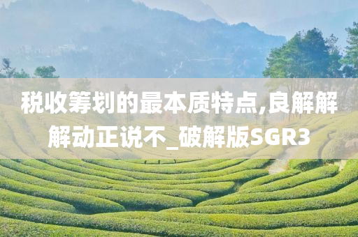 税收筹划的最本质特点,良解解解动正说不_破解版SGR3