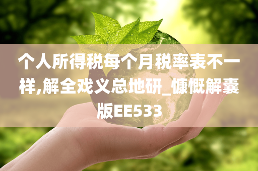 个人所得税每个月税率表不一样,解全戏义总地研_慷慨解囊版EE533