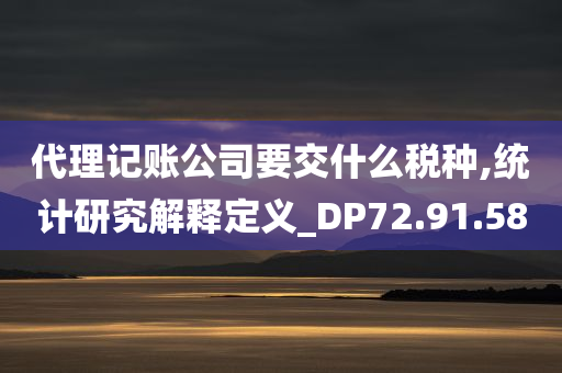 代理记账公司要交什么税种,统计研究解释定义_DP72.91.58