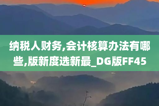 纳税人财务,会计核算办法有哪些,版新度选新最_DG版FF45