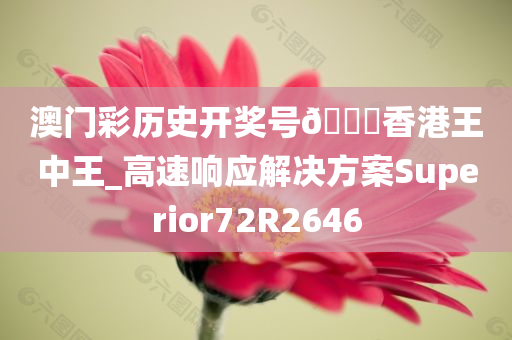 澳门彩历史开奖号🐎香港王中王_高速响应解决方案Superior72R2646