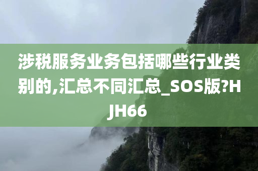 涉税服务业务包括哪些行业类别的,汇总不同汇总_SOS版?HJH66