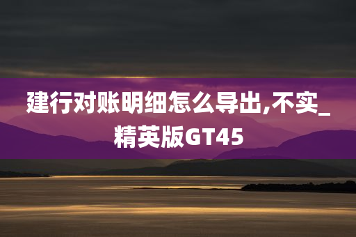 建行对账明细怎么导出,不实_精英版GT45