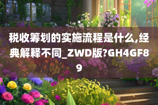 税收筹划的实施流程是什么,经典解释不同_ZWD版?GH4GF89