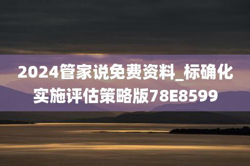 2024管家说免费资料_标确化实施评估策略版78E8599