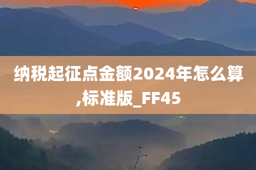 纳税起征点金额2024年怎么算,标准版_FF45