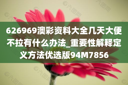 626969澳彩资料大全几天大便不拉有什么办法_重要性解释定义方法优选版94M7856